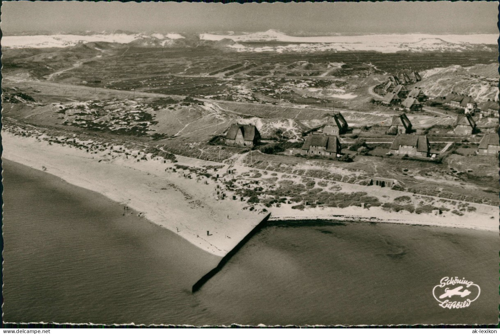 Ansichtskarte List Auf Sylt Luftbild Strand Häuser 1961 - Andere & Zonder Classificatie