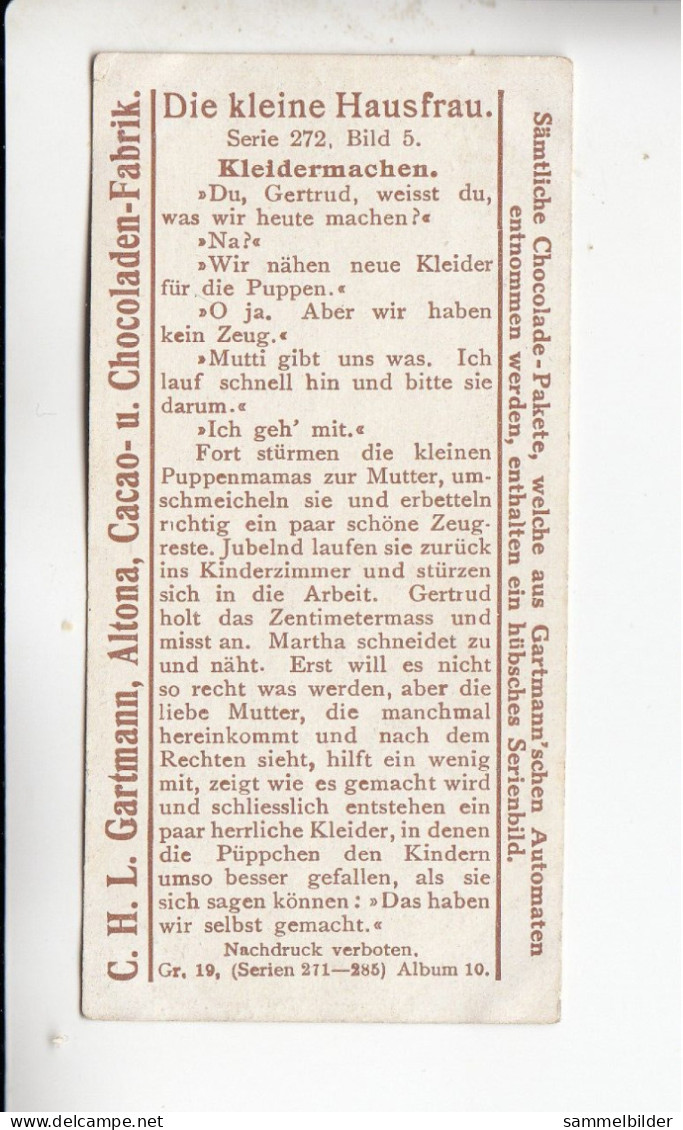 Gartmann  Die Kleine Hausfrau  Kleidermachen   Serie 272 #5 Von 1909 - Other & Unclassified