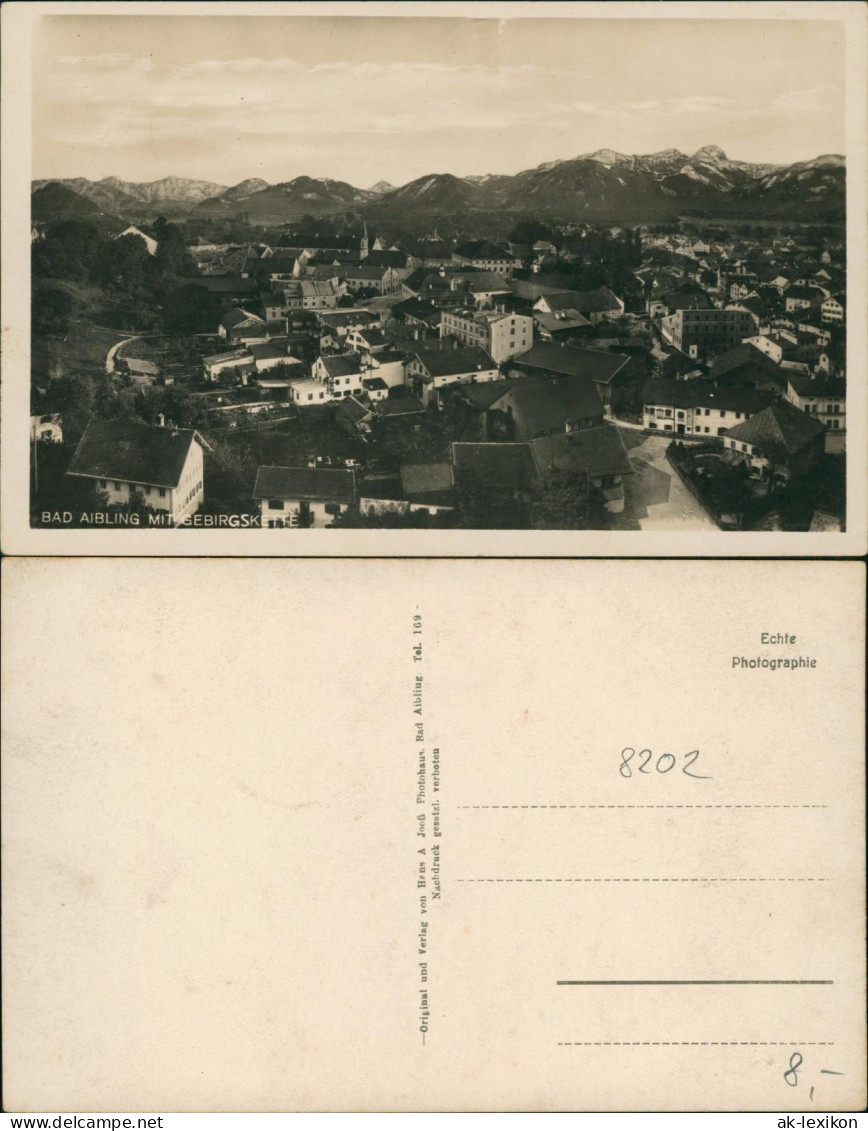 Ansichtskarte Bad Aibling Stadtpartie Mit Gebirgskette 1929 - Other & Unclassified