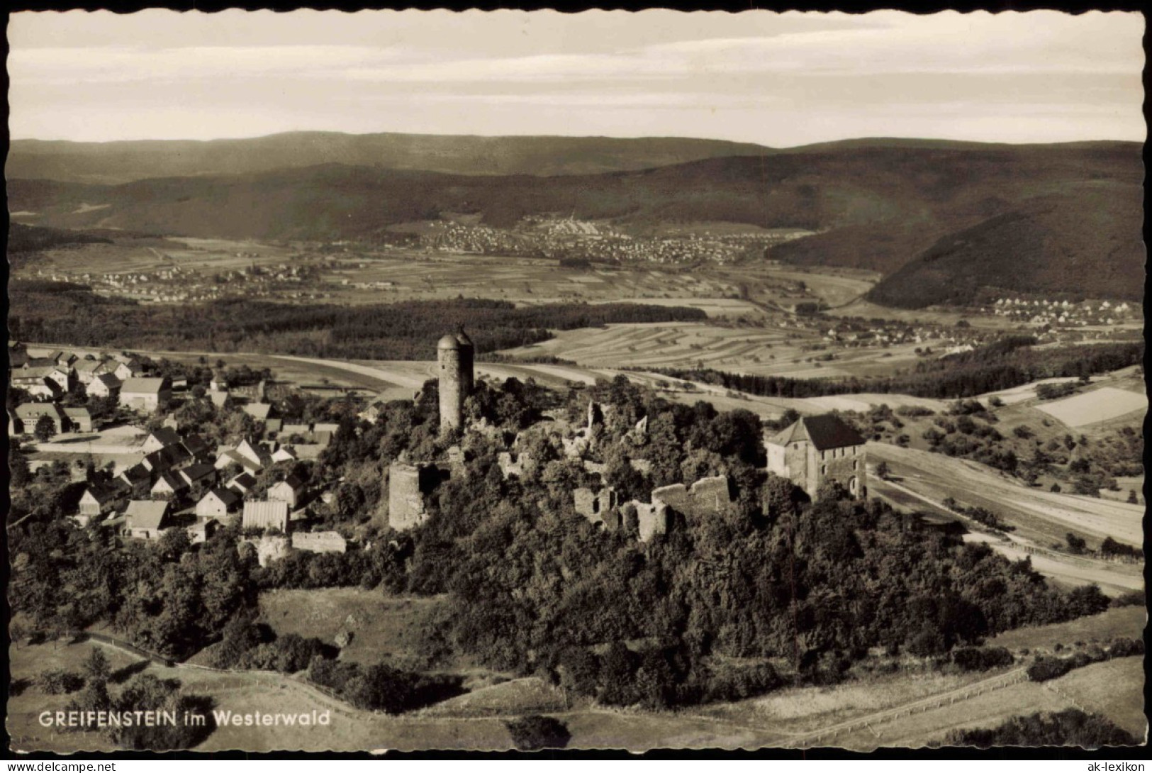 Ansichtskarte Greifenstein (Hessen) Luftbild Westerwald 1956 - Other & Unclassified