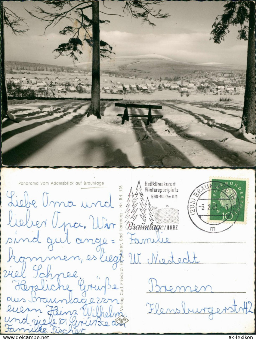 Ansichtskarte Braunlage Panorama Vom Adamsblick Auf Braunlage 1961 - Braunlage