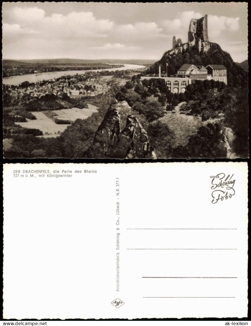 Ansichtskarte Königswinter Drachenfels, Hotel - Fotokunst 1959 - Königswinter