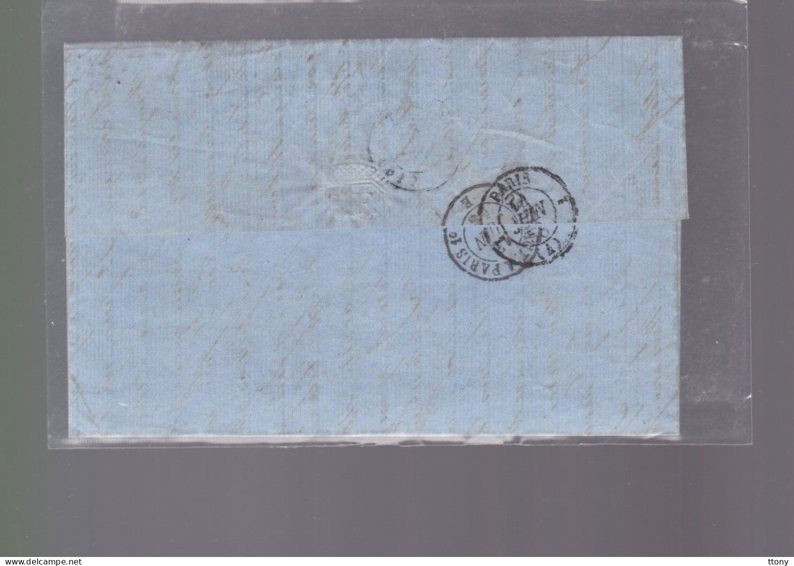 Un  Timbre  Napoléon III   N°  14     20 C Bleu   Sur  Lettre  Départ  Surgères    1858  Destination Paris - 1849-1876: Periodo Classico