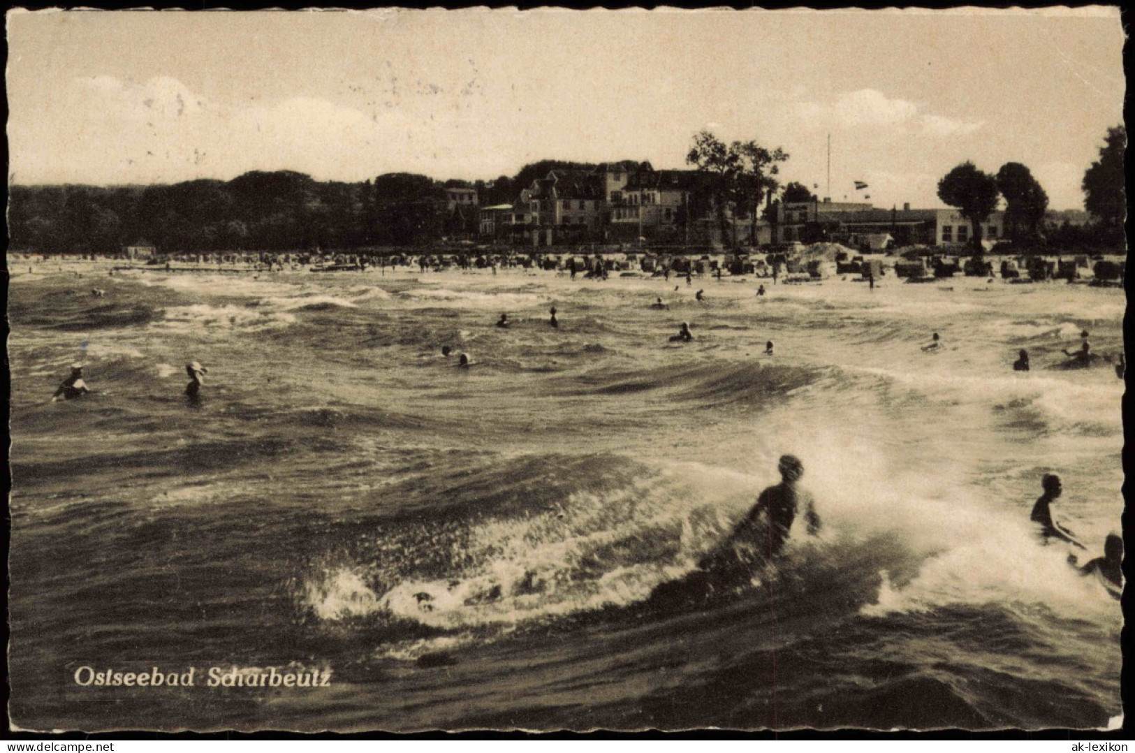 Ansichtskarte Scharbeutz Hotels Am Strand, Wellenspiel 1963 - Autres & Non Classés