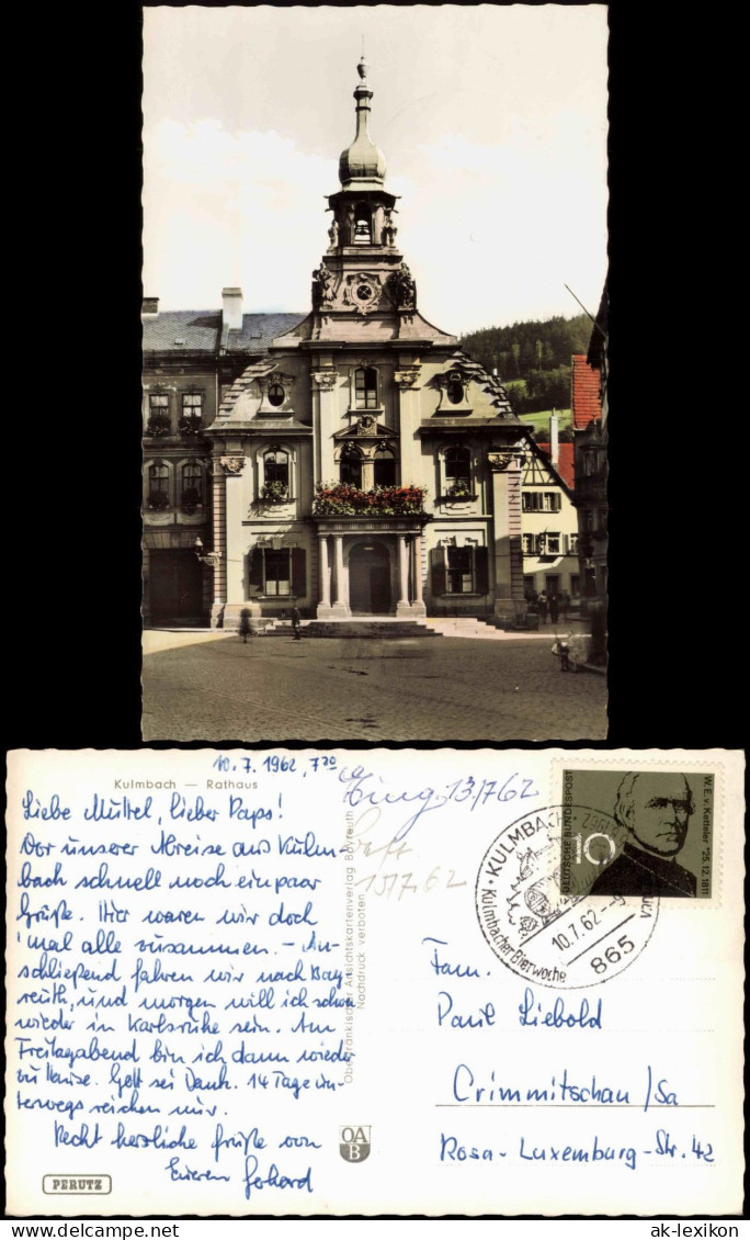 Ansichtskarte Kulmbach Rathaus - Color-Foto AK 1962 - Kulmbach