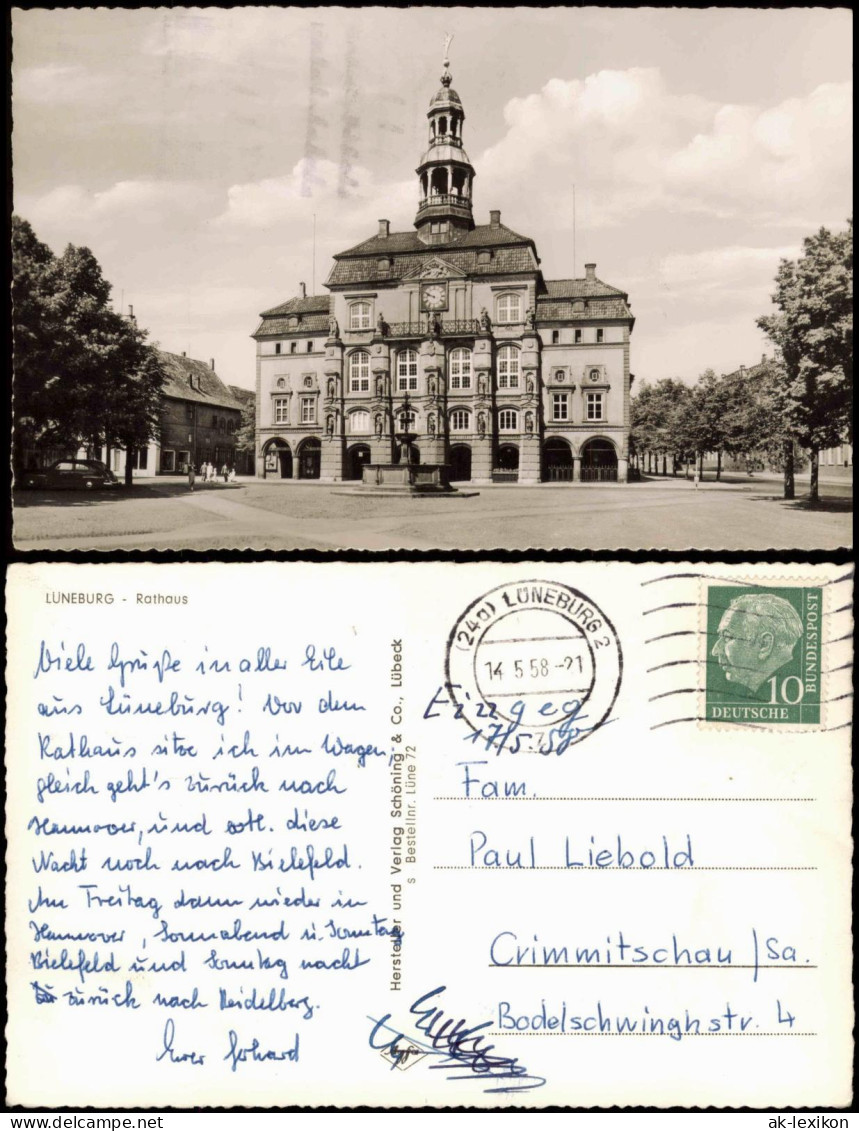 Ansichtskarte Lüneburg Rathaus 1958  Gel. Stempel Lüneburg 2 - Lüneburg
