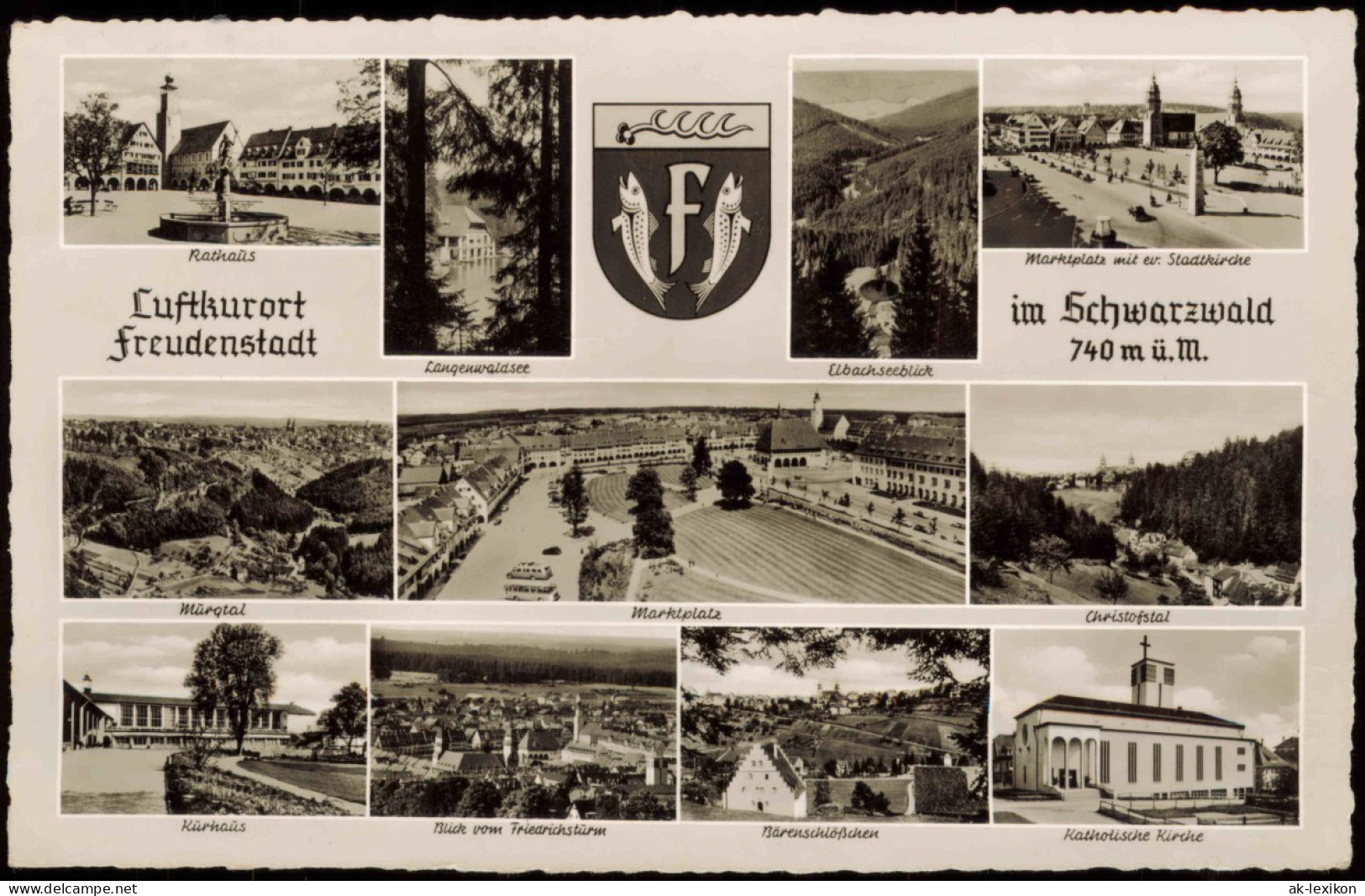 Ansichtskarte Freudenstadt Mehrbildkarte Mit Div. Ortsansichten 1962 - Freudenstadt