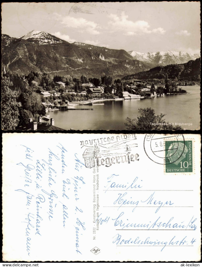 Ansichtskarte Tegernsee (Stadt) Mit Blauberge 1957 - Tegernsee