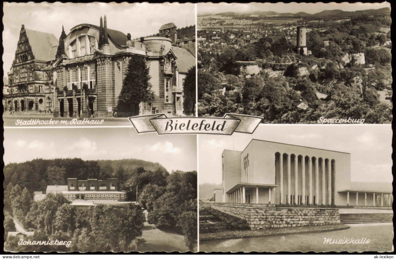 Ansichtskarte Bielefeld Musikhalle Johannisberg Sparrenburg 1959 - Bielefeld