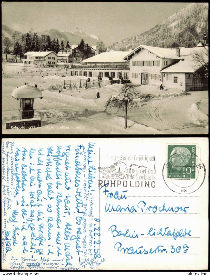 Ansichtskarte Ruhpolding Kurhaus Im Winter 1959 - Ruhpolding