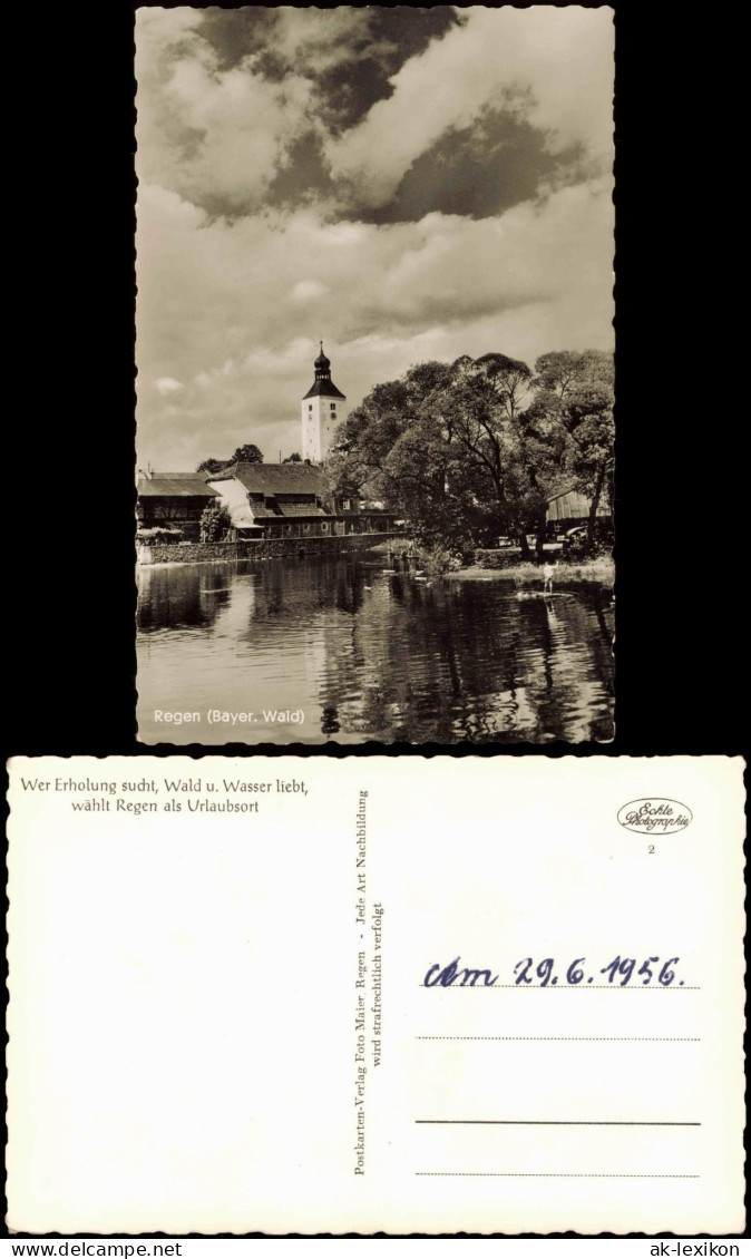 Ansichtskarte Regen Stadtpartie - Fluß 1958 - Sonstige & Ohne Zuordnung