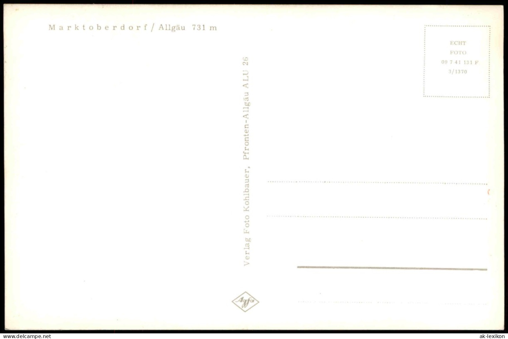 Marktoberdorf Panorama-Ansicht Gesamtansicht Aus Der Vogelschau-Perspektive 1960 - Otros & Sin Clasificación