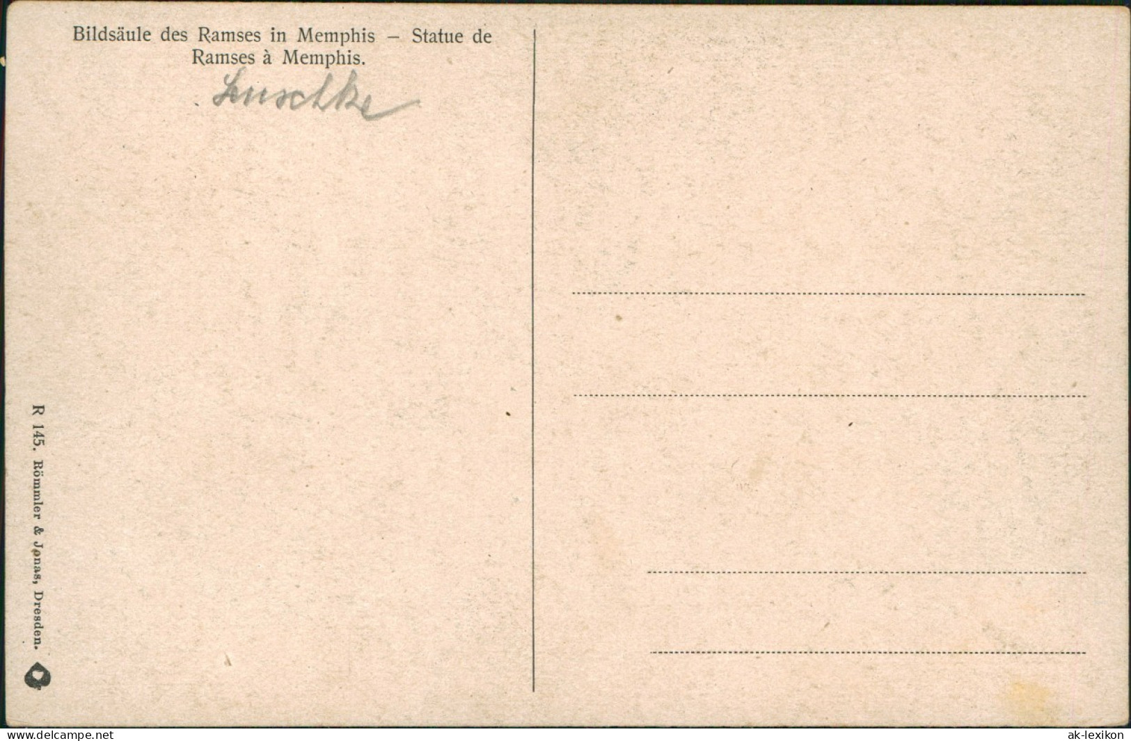 Postcard Memphis Bildsäule Des Ramses In Memphis Ramses à Memphis 1910 - Other & Unclassified