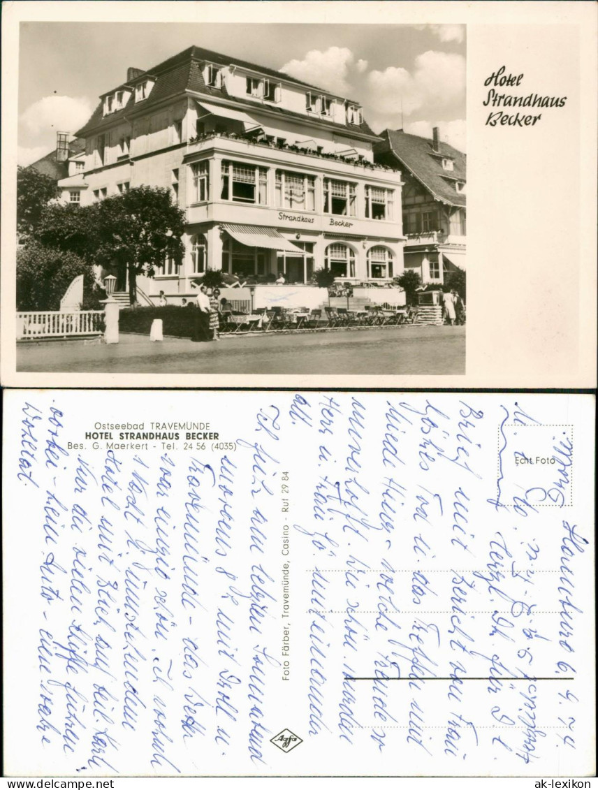 Ansichtskarte Travemünde-Lübeck Hotel Strandhaus Becker 1970 - Sonstige & Ohne Zuordnung