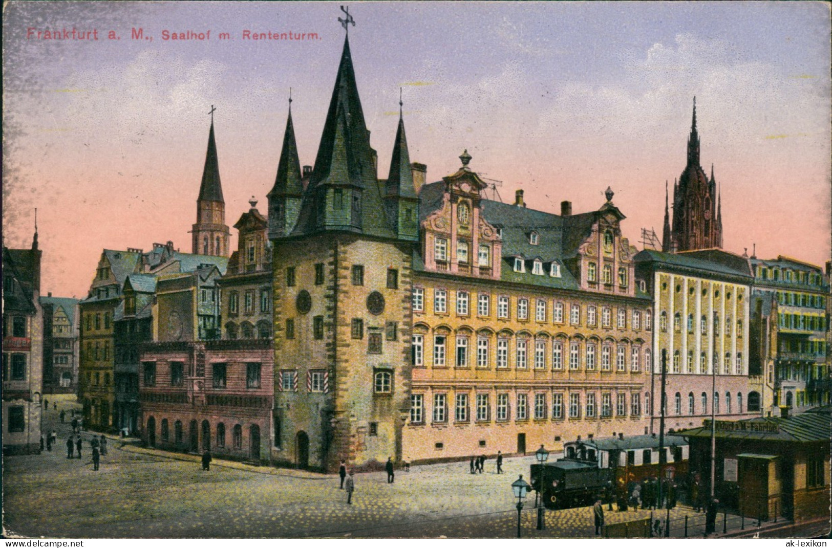 Ansichtskarte Innenstadt Frankfurt Main Saalhof M. Rententurm 1915    Feldpost - Frankfurt A. Main