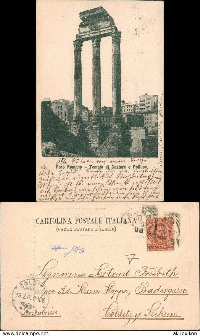 Cartoline Rom Roma Foro Romano Forum Romanum 1901    COLDITZ (Ankunftsstempel) - Sonstige & Ohne Zuordnung