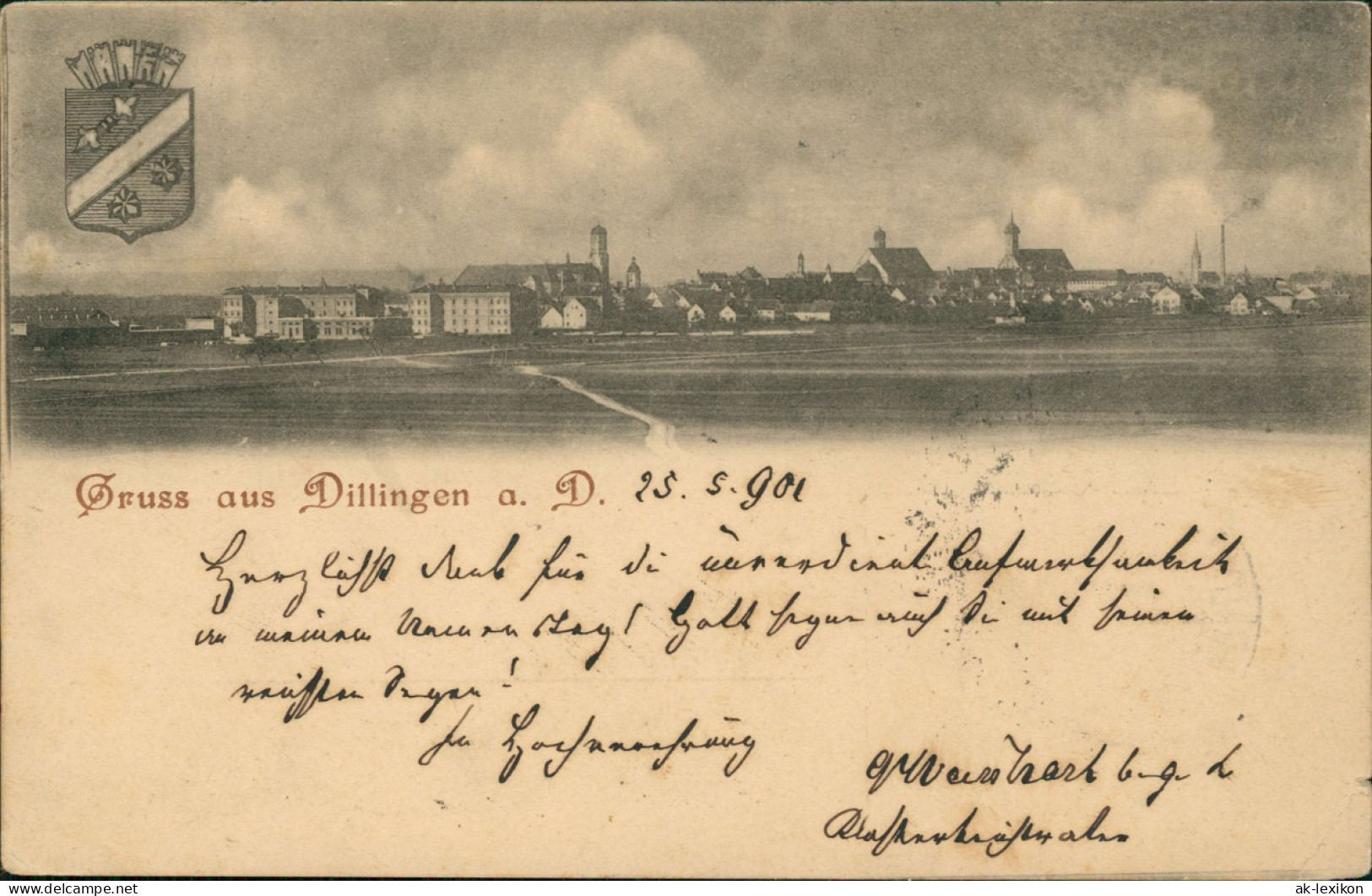 Ansichtskarte Dillingen A. D. Donau Panorama-Ansicht, Fernansicht 1901 - Dillingen