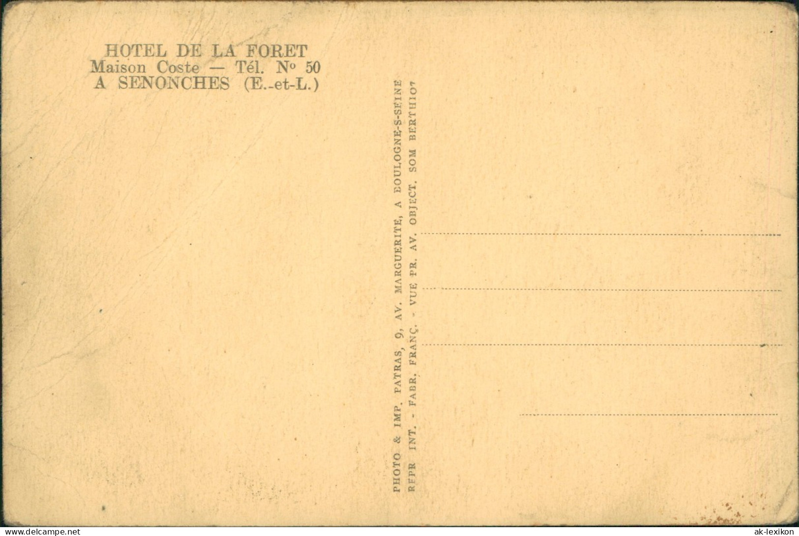 CPA Senonches Maison Coste HOTEL DE LA FORET 1930 - Other & Unclassified