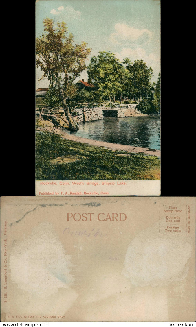 Postcard Rockville West's Bridge, Snipsic Lake 1910 - Otros & Sin Clasificación