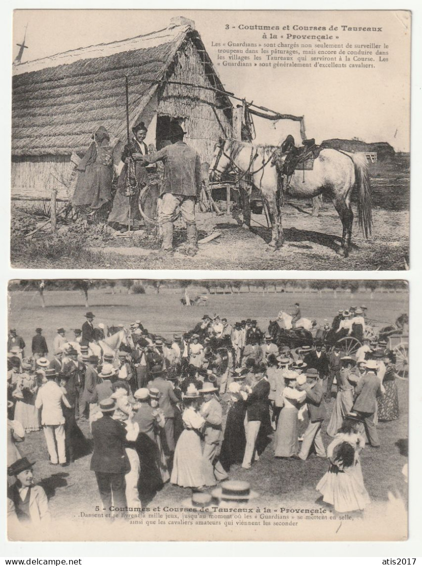 Coutumes Et Courses De Taureaux A La Provençale - 2 CPA - Nîmes