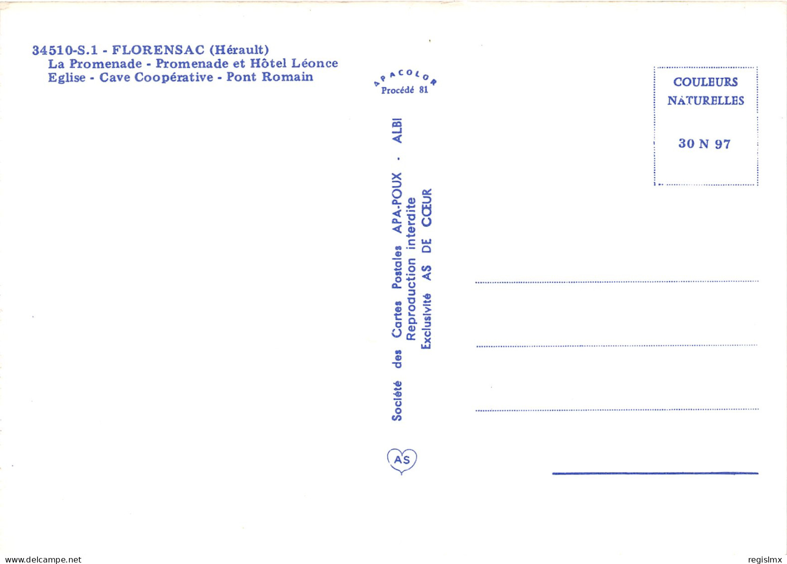 34-FLORENSAC-N°1015-B/0131 - Sonstige & Ohne Zuordnung