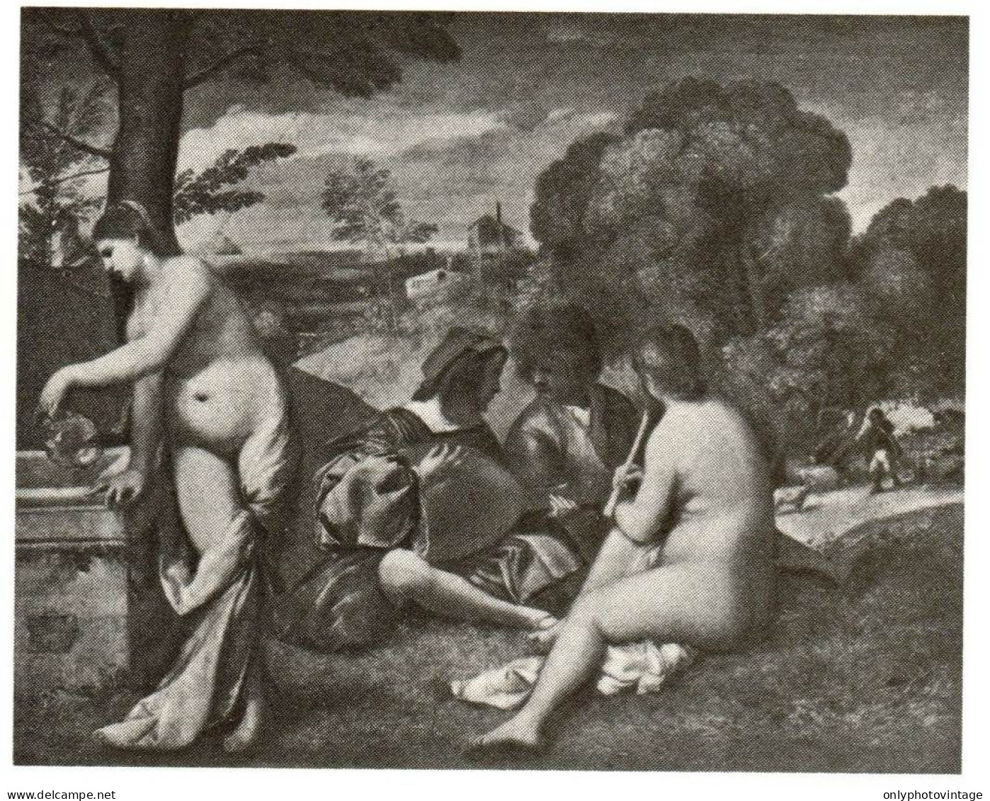 Giorgione, Nudo Artistico, Concerto Campestre, Stampa Epoca, Vintage Print - Estampas & Grabados