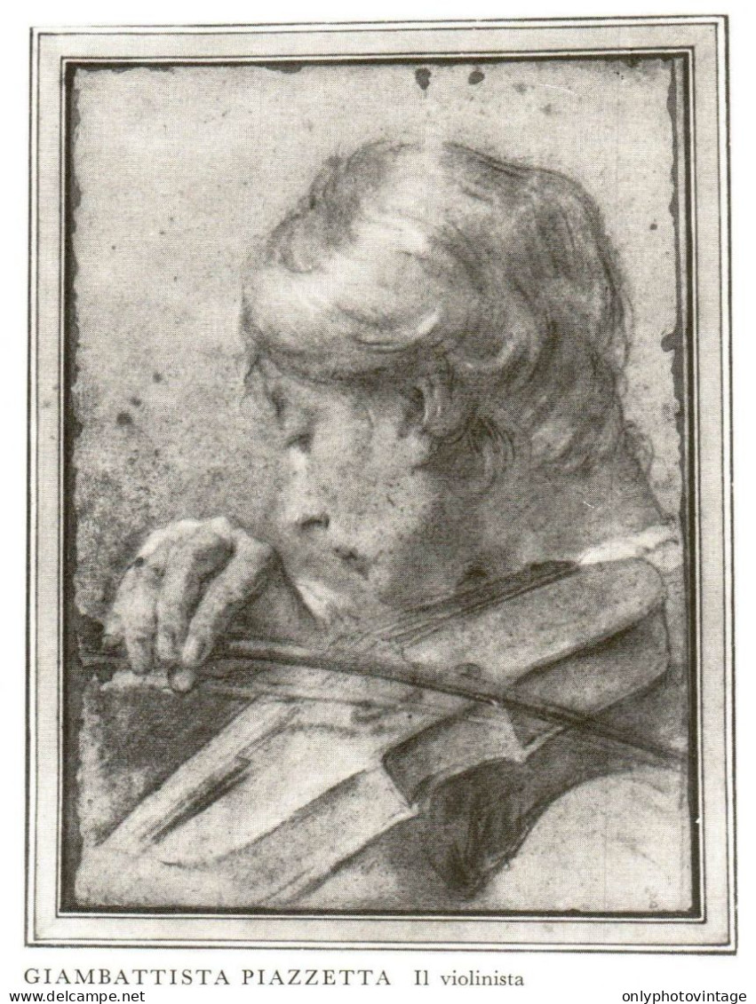 Giambattista Piazzetta, Il Violinista, Stampa Epoca, Vintage Print - Estampas & Grabados