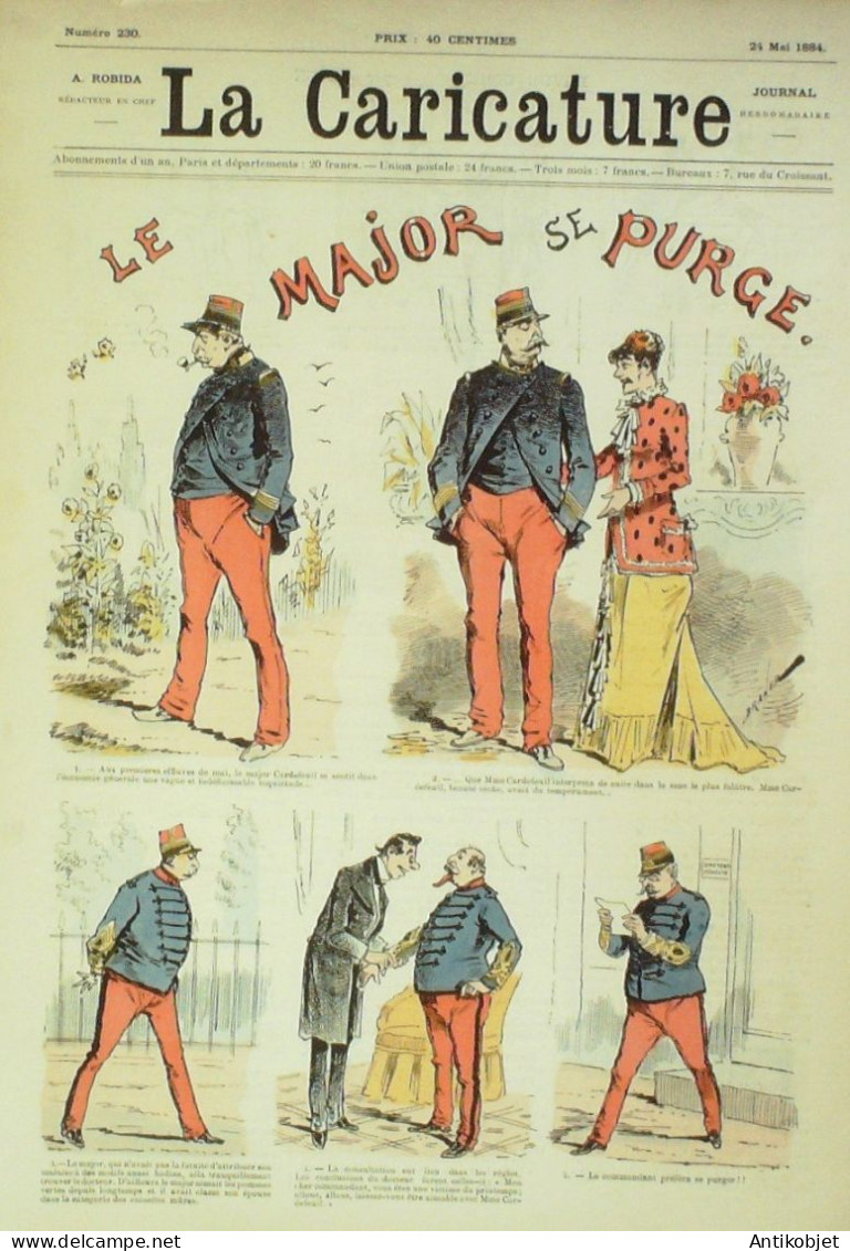 La Caricature 1884 N°230 Le Major Se Purge Draner Trock Commères Job - Revues Anciennes - Avant 1900