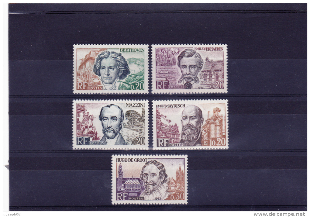 FRANCE    1963  Y.T. N° 1382  à  1386  NEUF** - Unused Stamps