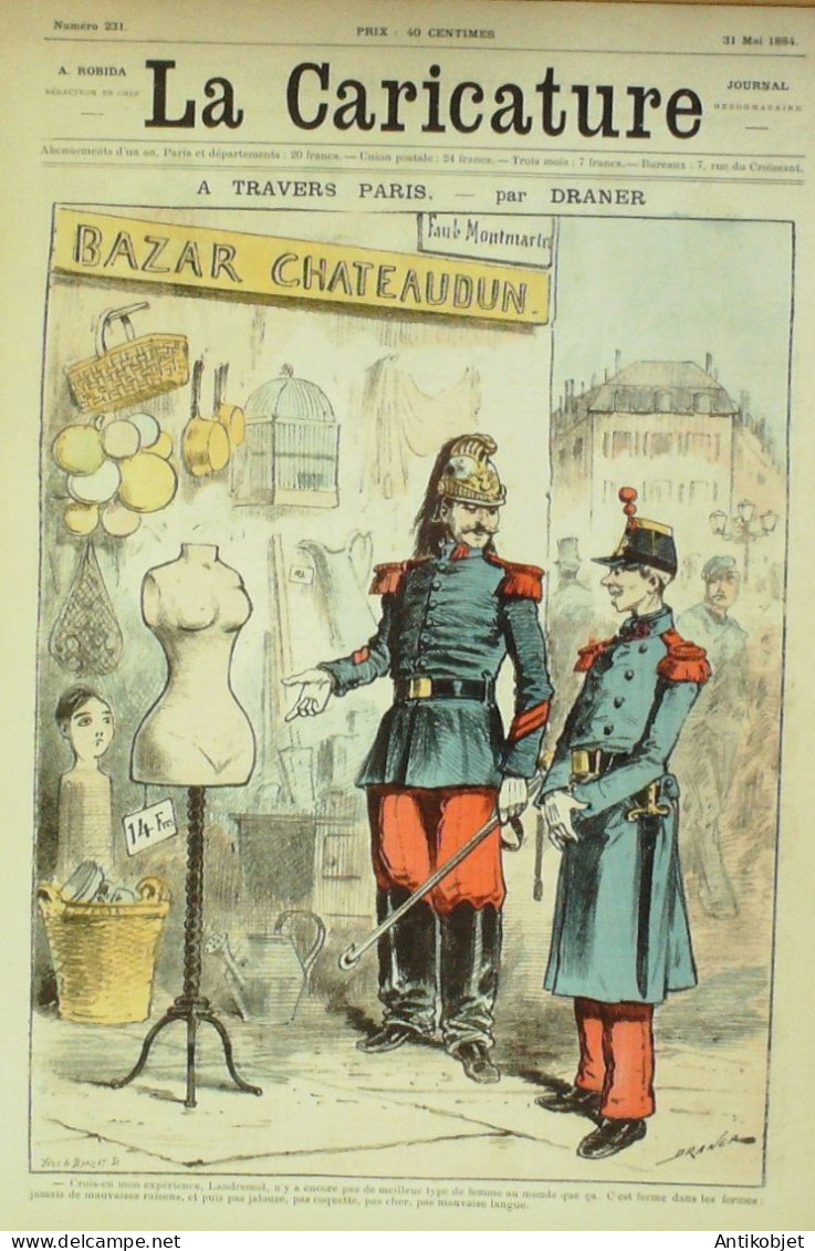 La Caricature 1884 N°231 A Travers Paris Draner Velle Saison Trock Sorel - Revues Anciennes - Avant 1900