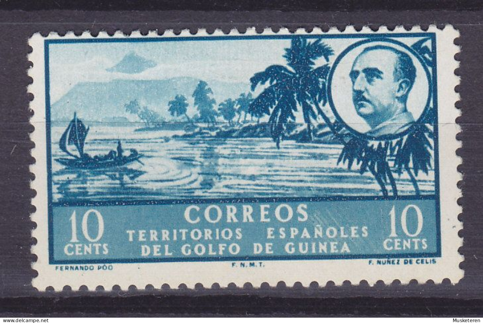 Spainish Guinea 1949 Mi. 244, 10c. Franco & Fernado Póo, MH* - Spanish Guinea