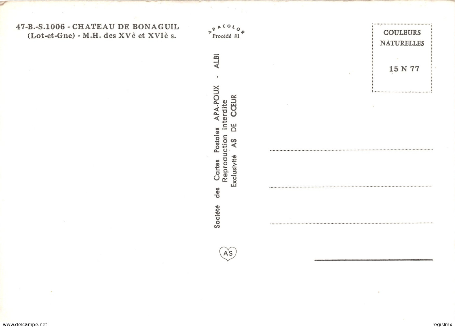 47-CHÂTEAU DE BONAGUIL-N°1018-D/0133 - Other & Unclassified