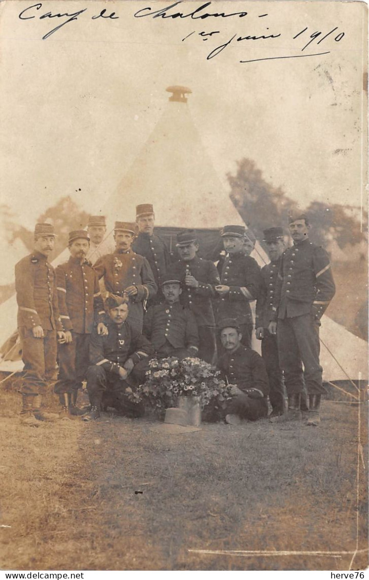 Camp De CHALONS - 1910 - Carte Photo - Militaria - Soldats - Militaires - Châlons-sur-Marne