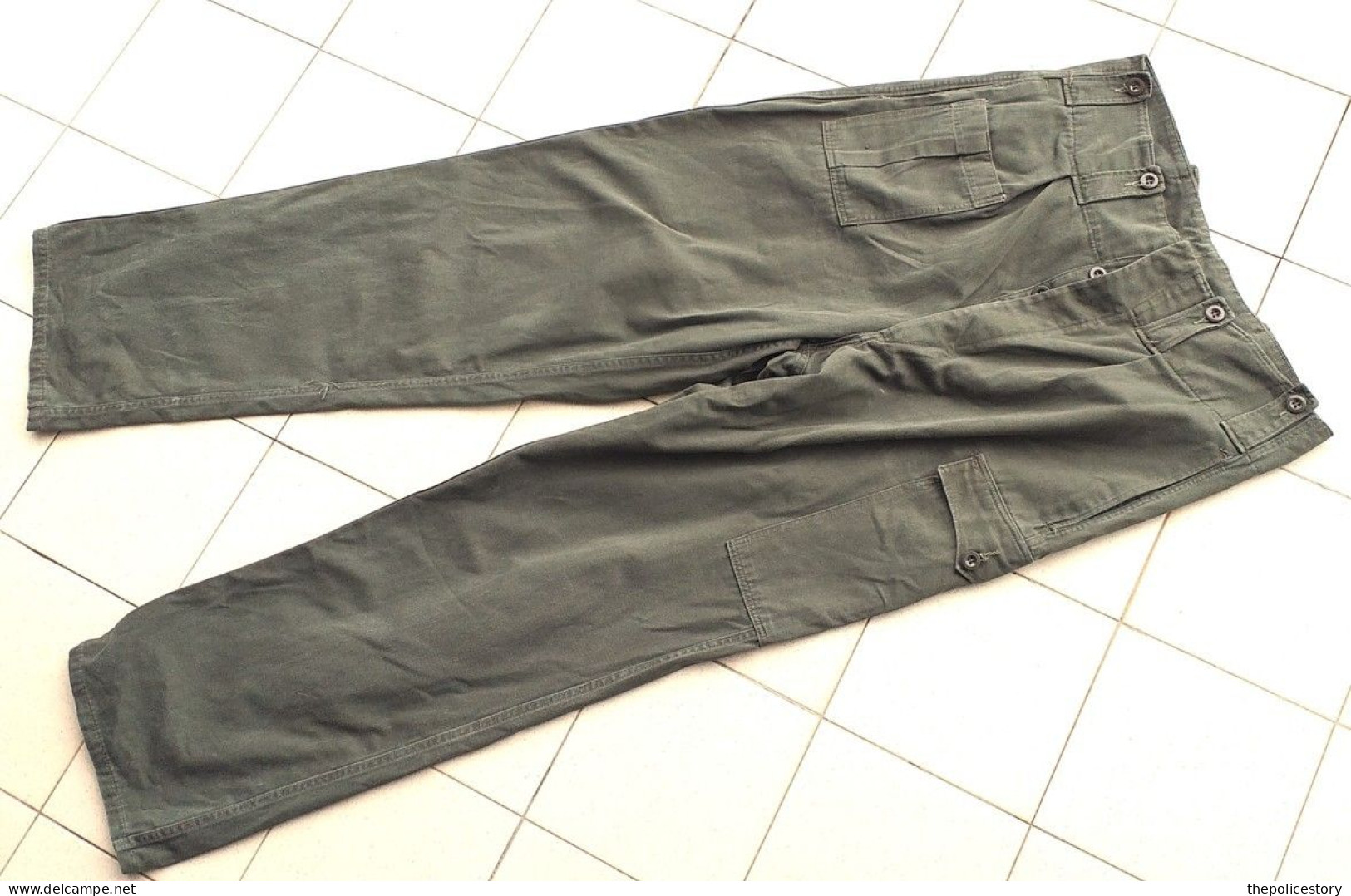 Pantaloni Da Campo Esercito Belga Del 1966 In Cotone Verde Etichettati - Uniform