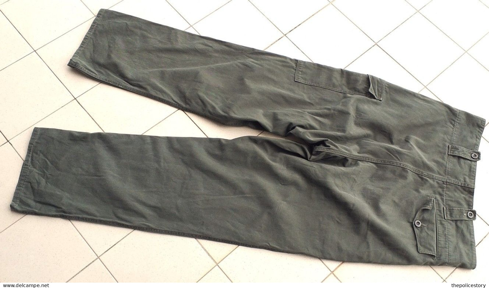 Pantaloni Da Campo Esercito Belga Del 1966 In Cotone Verde Etichettati - Uniformes