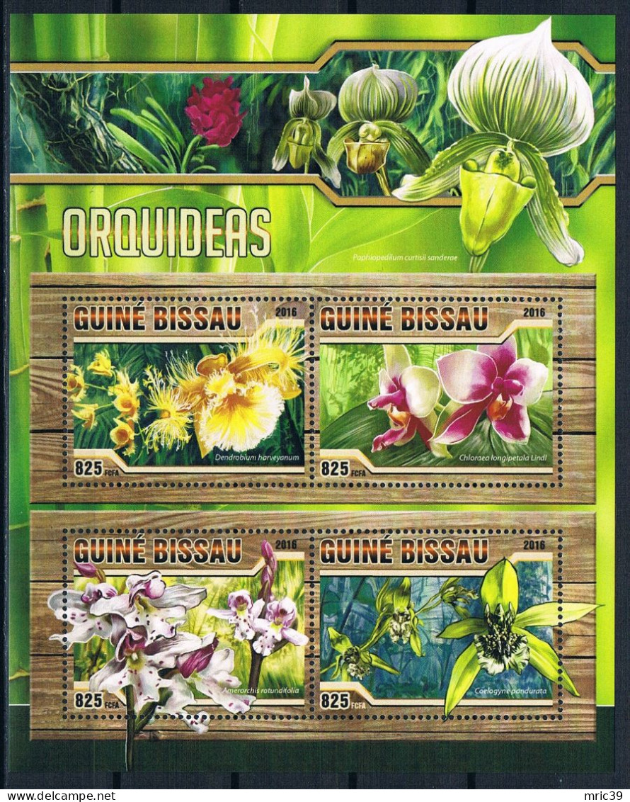 Bloc Sheet Fleurs Orchidées Flowers Orchids  Neuf  MNH **  Guine Bissau 2016 - Orchids