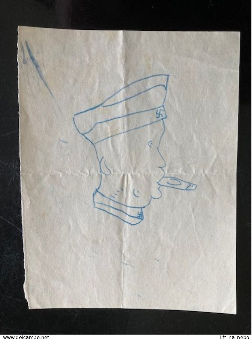 Tract Presse Clandestine Résistance Belge WWII WW2 A Leur Arrivée ...Après Quelques Mois D'occupation (dessin Au Crayon) - Documenti