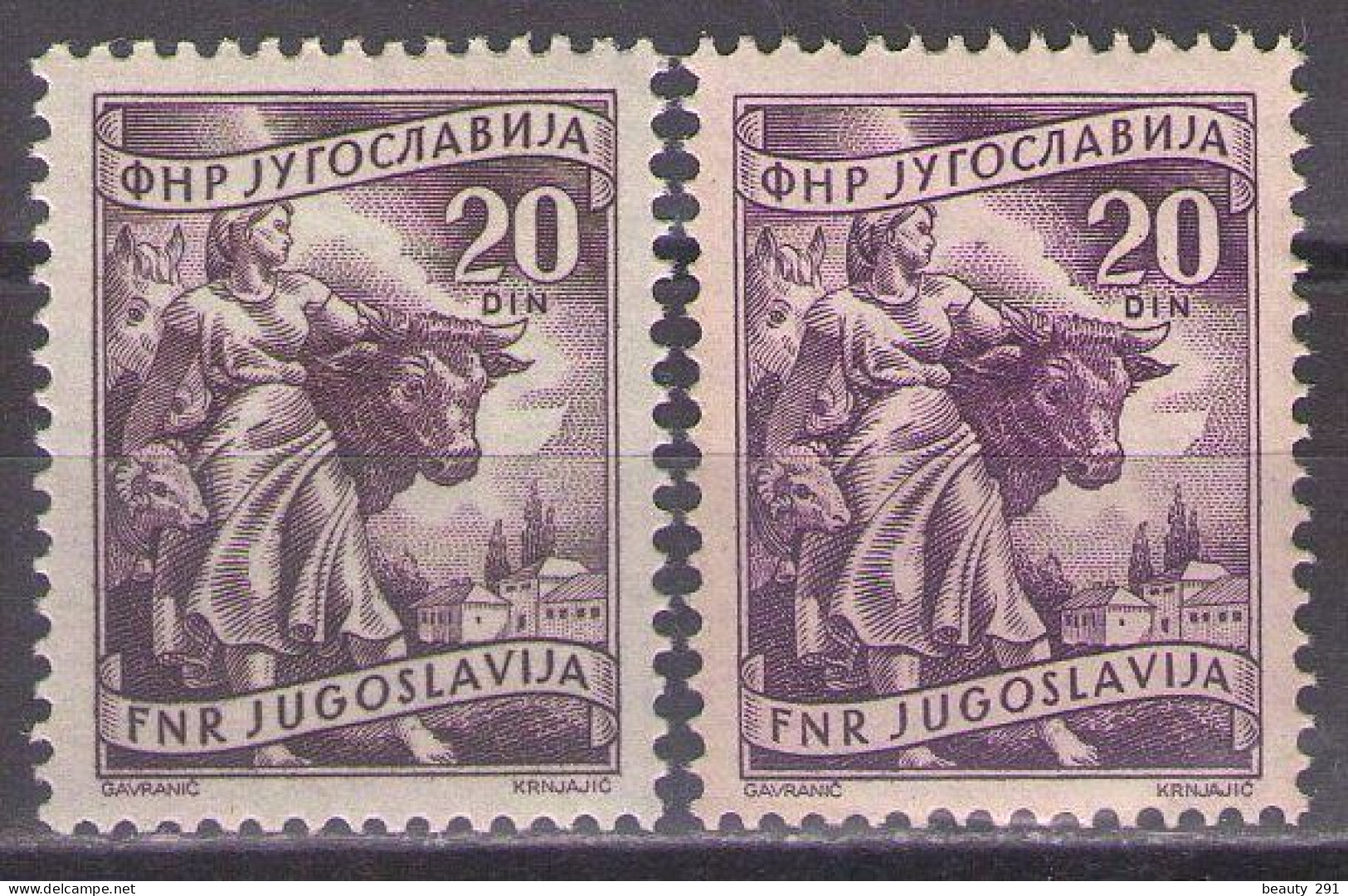 Yugoslavia 1951 - Definitive-Economy - Mi 682 A,b - MNH**VF - Nuevos