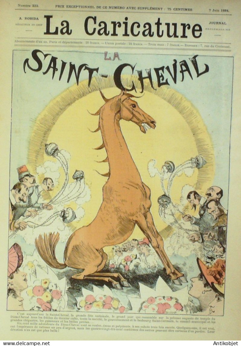 La Caricature 1884 N°232 La Saint-Cheval Robida Robida GP Paris Job - Tijdschriften - Voor 1900