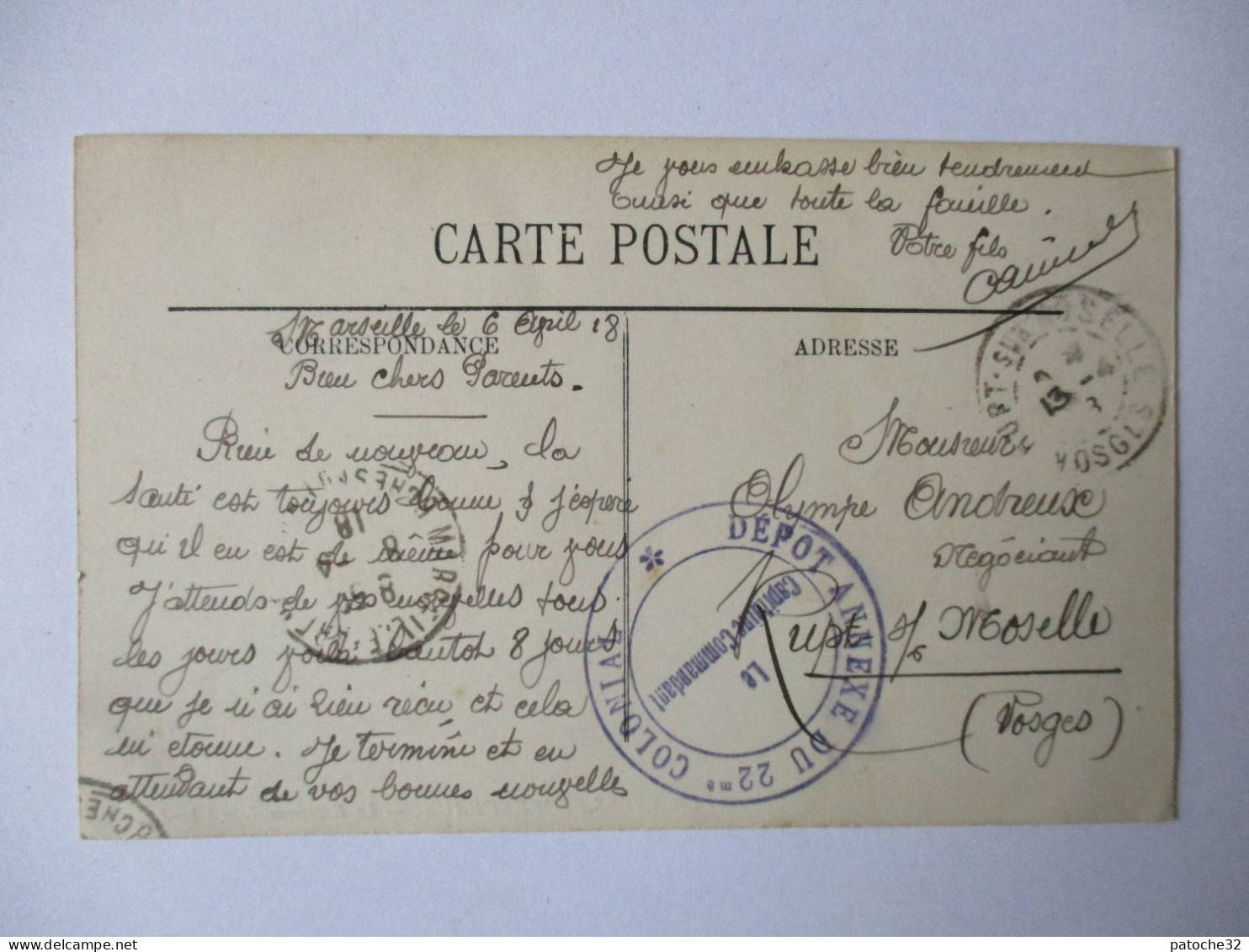 Cpa..Marseille...types Provenceaux...le Raccommodage A Bord...1918...animée..(cachet "dépot Du 22 Eme Colonial").. - Artesanos