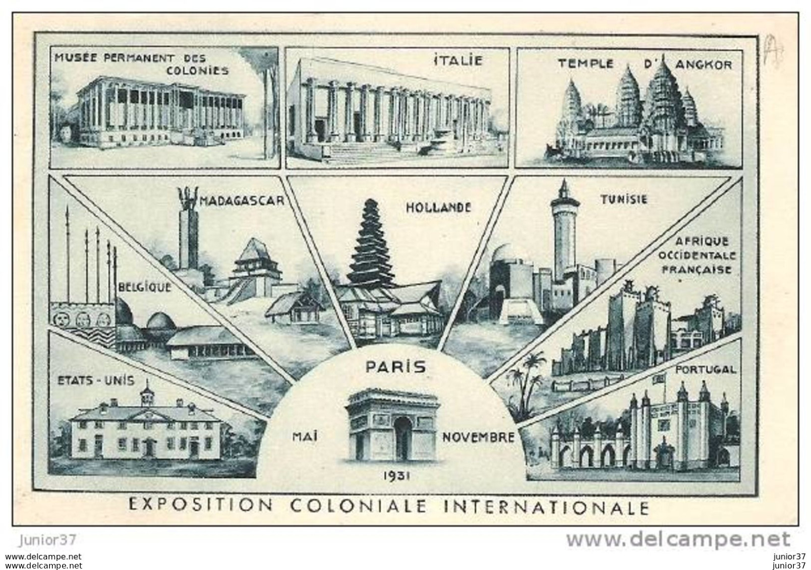 5 Cartes De Paris, Exposition Coloniale Internationale 1931 - Exposiciones