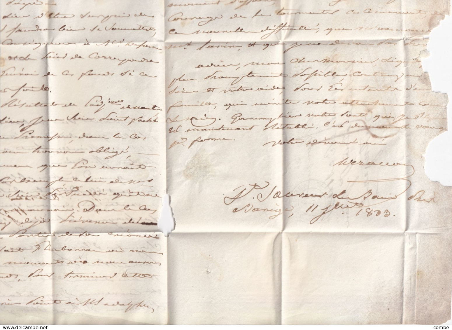 LETTRE. 13 AOUT 1832. T12 ARGELLEZ. HAUTES-PYRENEES. CURSIVE. 63/St Sauveur. POUR ANGERS. TAXE 8 - 1801-1848: Vorläufer XIX