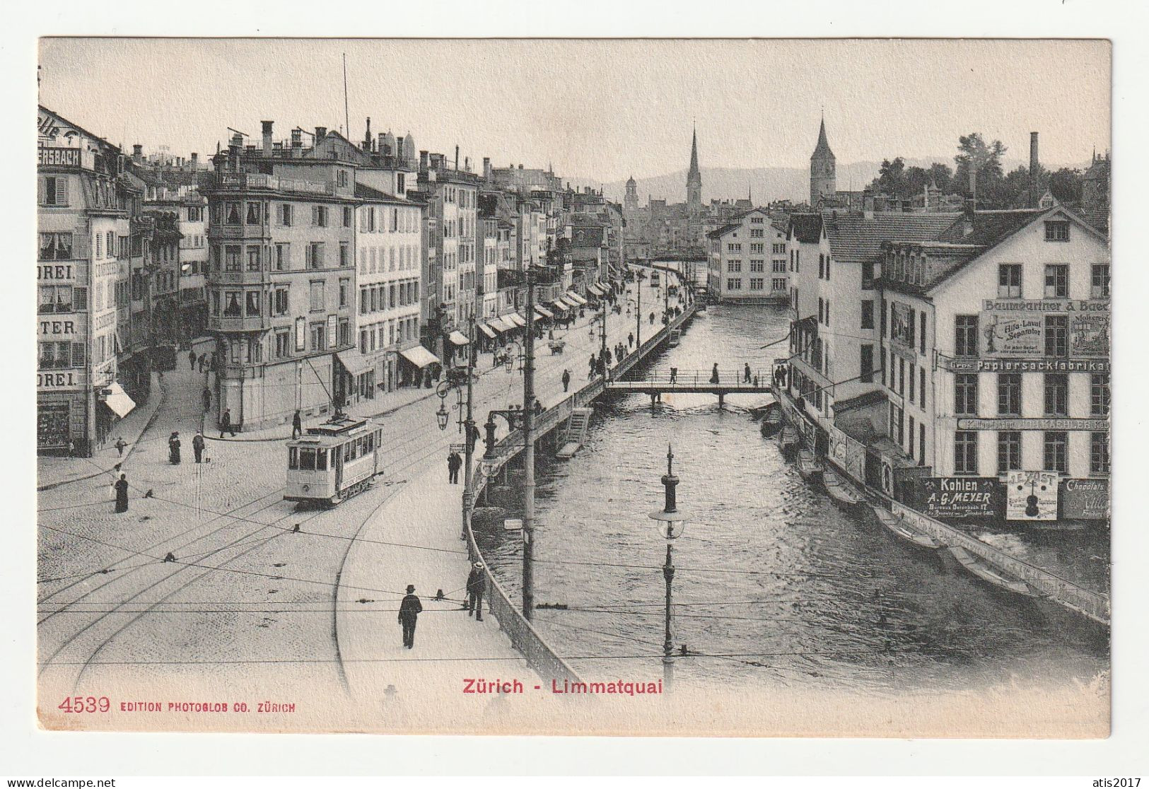 ZURICH - Limmatquai - CPA 1910s Avec Tramway - Zürich