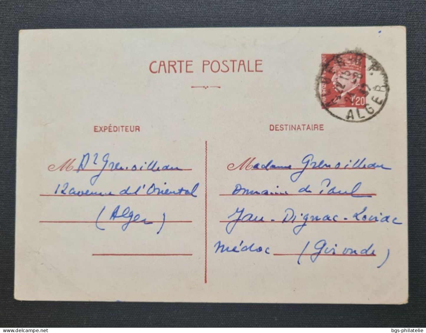 Algérie,  Carte Postale  Interzone. - Storia Postale