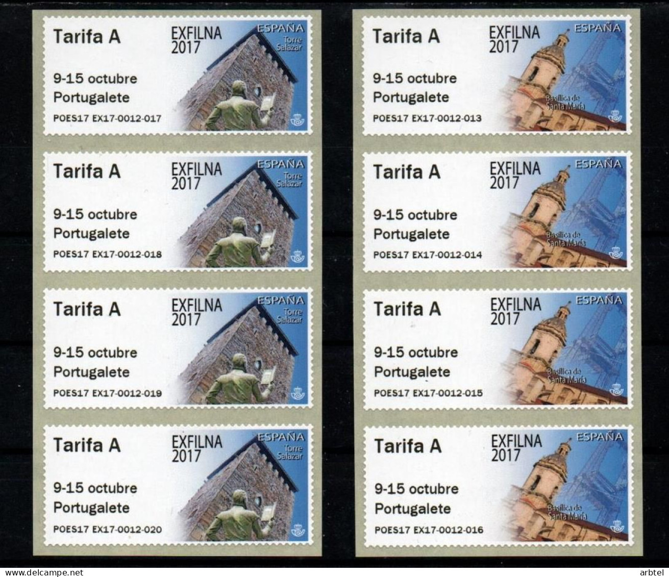 ESPAÑA SPAIN ATM EXFILNA PORTUGALETE TARIFA A X 8 POES17 - Unused Stamps