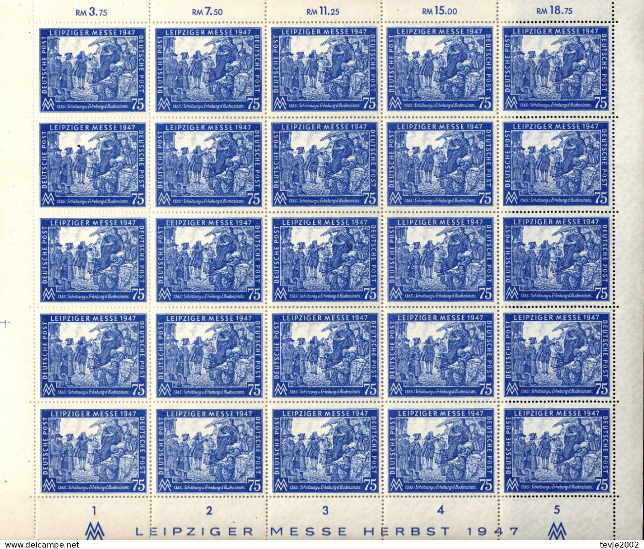 All. Besetzung Gemeinschaftsausgabe 1947 - Mi.Nr. 965 + 966 - Postfrisch MNH - Komplette Bögen - Ungebraucht