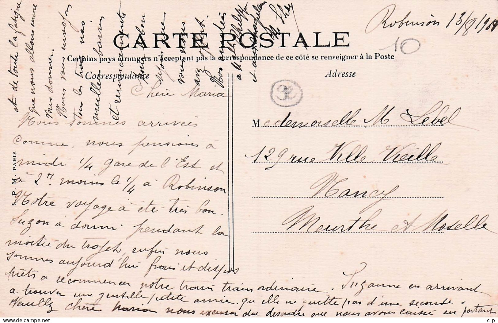 Robinson -  Etang Du Bois De Verrieres - Carte Traméé Et Toilée  -  CPA °J - Andere & Zonder Classificatie