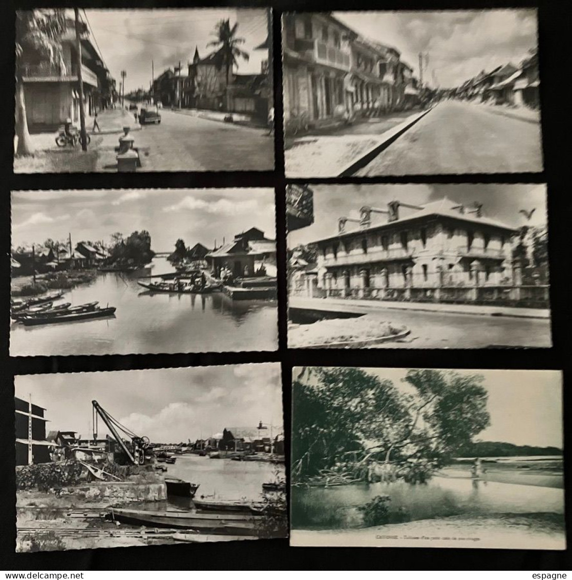 Guyane Cayenne Lot De 6 Cartes: Mairie Rue Lallouette Rue G De Gaulle Canal Laussat - Cayenne