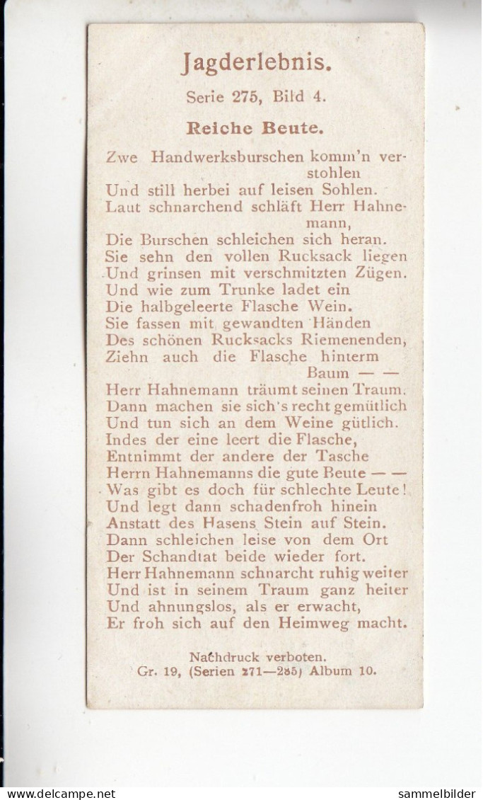 Gartmann  Jagderlebnis Reiche Beute     Serie 275 #4 Von 1909 - Otros & Sin Clasificación