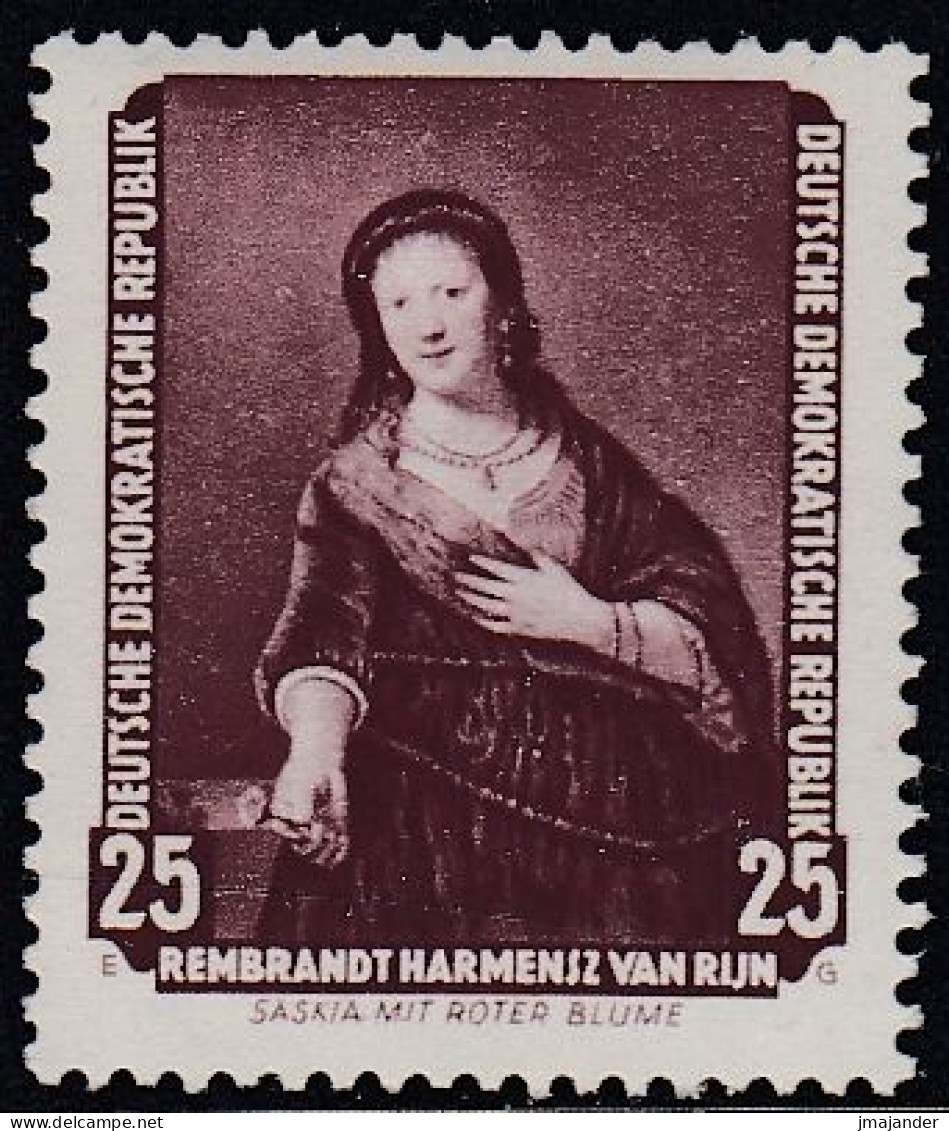 Germany (DDR) 1957 -  Famous Paintings From Dresden Gallery: By Von Rembrandt - Mi 590 * MLH [1855] - Unused Stamps